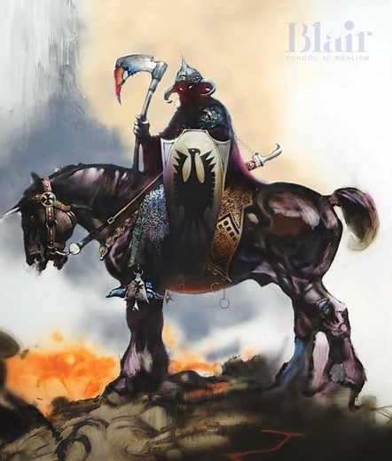 Frank Frazetta Deathdealer painting sequence