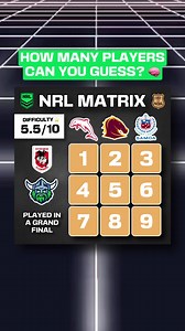 3 comments | CAN YOU COMPLETE THE GRID? 易Current NRL players only! HOW THE ‘NRL MATRIX’ WORKS 路‍♂️Each number represents a current NRL player. For example, Box 1 would be a player who has played for Dolphins & Dragons in their career (doesn’t still have to be at the club).You can’t pick the same player more than once ❌DIFFICULTY: 5.5/10 ⭐️Let’s see how good your Rugby League knowledge is! Comment your answers below #NRL #nrlmatrix | The Cast Patrol | Facebook