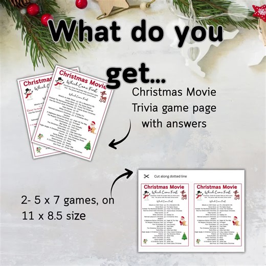 Christmas Movie Trivia Quiz Fun Christmas Holiday Trivia Game Office Party Teen Christmas Eve Games Trivia for Christmas Holiday Family Game - Etsy