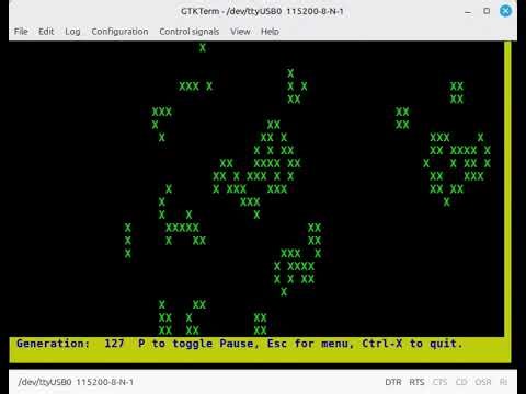 Conway's Game of Life running in MCS-52 BASIC on an Atmel AT89C52