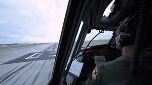 2018 Footage Shot Cockpit Usaf Plane Showing Pilot Aircraft Takes