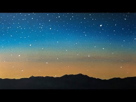 Cómo Dibujar el Paisaje con Estrellas más FÁCIL del Mundo - Dibujo