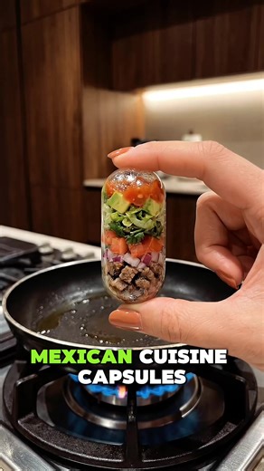 🇲🇽 Discover Mexican cuisine in capsules created by artificial intelligence. #aicreator #veo3 #capsulefood #mexicanfood #fyp