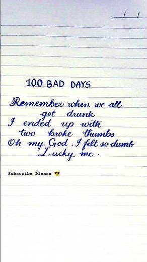 100 BAD DAYS SONG BY AJR #ajr #lyrics #shorts#handwrittenlyrics