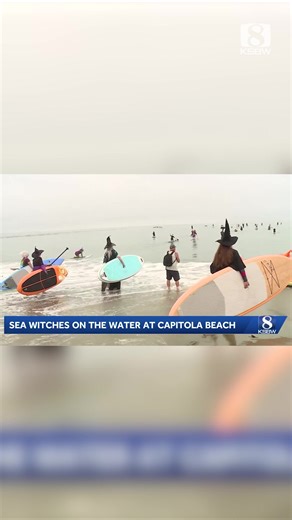 Witches gathered in Capitola for their annual paddleboarding event, which started at 10 a.m. on Halloween. Read more: https://www.ksbw.com/article/witches-paddleboard-capitola-halloween/69222708 | KSBW TV Action News 8