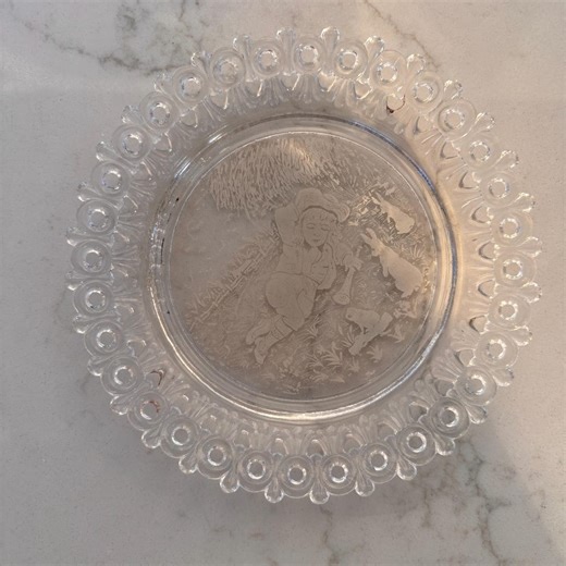 Victorian EAPG Glass Plate, Little Boy Blue Nursery Rhyme, Egg & Dart Border - Etsy