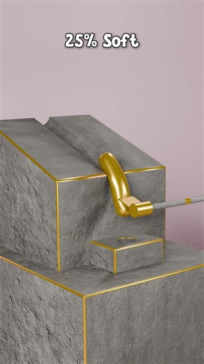 0% vs 100% Soft Gold Cylinder Physics Simulation | 3D Soft Body Simulation