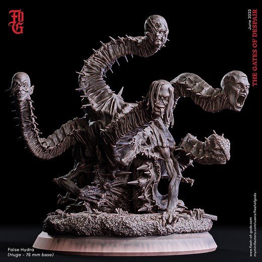 Dnd False Hydra Miniature Monster Miniature Aberration Miniature | 75mm Base | Dnd Miniature Dungeons and Dragons Dnd 5e Class - Etsy