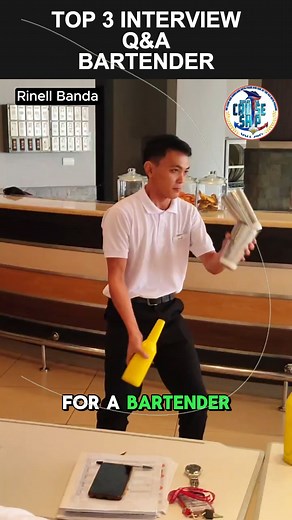 47K views · 407 reactions | TOP 3 Interview Questions and Sample Answer for Bartender #RinellBanda #buhaysacruiseship #kapangarap #marinoph #marinongpilipino #viralreels #viralvideo #viralreelschallenge #viralshorts #seaman #hospitalityproblems #bartenderlife #bartender #jobinterview #jobinterviewtips | Rinell Banda | Facebook