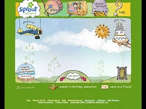 PBS Kids Sprout flash website in 2005
