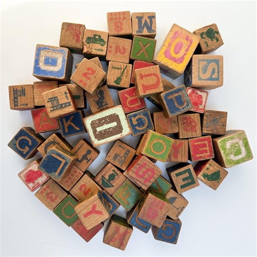 Vintage Wooden Alphabet Blocks Lot of 62, Antique Wood Building Blocks, ABC Blocks, Nursery Decor - Etsy