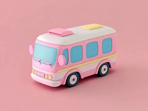 Cute Bus 3D Cartoon Animation | 3D Motion Graphic