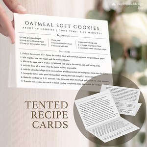 Folded Recipe Card Template Simple Recipe Card Tented Editable Modern Recipe Card Printable Recipe Print 4x6,5x7,a6,a5,5.5x8.5,a4,4.25x5.5 - Etsy