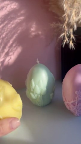 Soy Wax Easter Egg Candles: Floral Details, Spring Candles, - Etsy