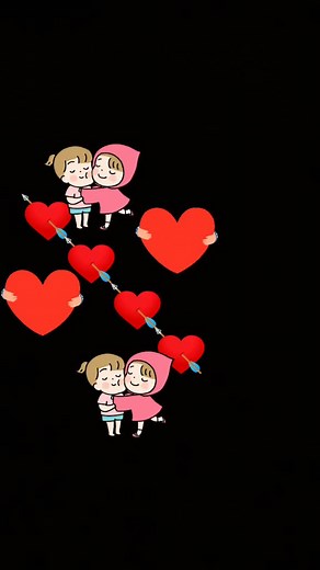 Animated Love Story: Cartoon Characters Embrace