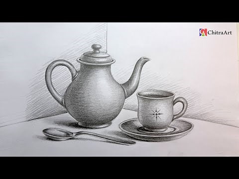 Still Life Composition with Pencil Shading Step By Step Drawing for Beginners | Object Drawing