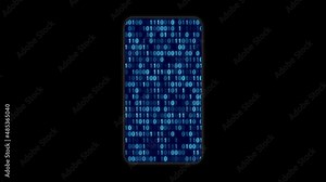 Cyberspace, technology concept animation (4K) | Smartphone display ( no background )