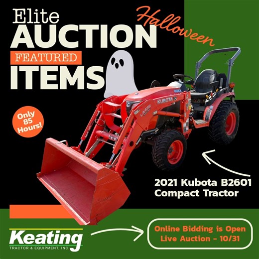 This compact Kubota will be up for grabs tomorrow! Check out the Elite Auction's event page in our previous post.✅ ⬇️ ⬇️ ⬇️ | Keating Tractor & Equipment