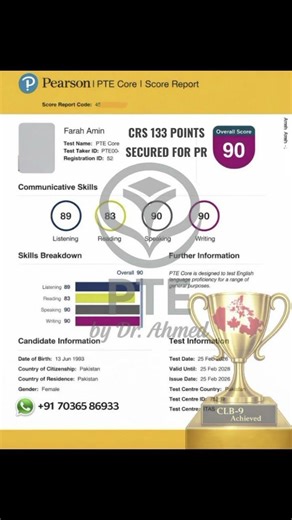 🏆 CLB-9 | PTE Core 90 🇨🇦🔥#pte #ptebydrahmed