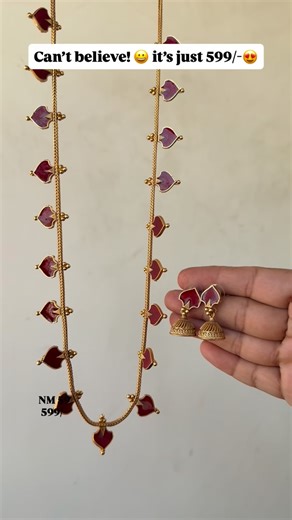 NIRANJANAM JEWELLERY | Product code NM 59 and 66- 599/- free shipping Beautiful enamel haaram with Jhumka. 📩 DM or WhatsApp 8667257347 to order. ✔️ Same-Day... | Instagram