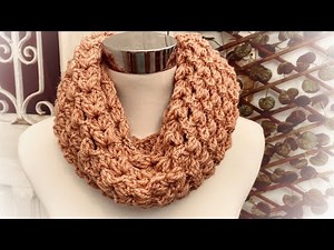 How to Crochet a Scarf Cowl #1 Easy & Fluffy (Written Pattern available on Etsy Link👇
