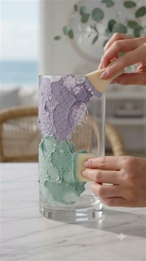 Rainbow Fluorite Gradient Glass Vase
