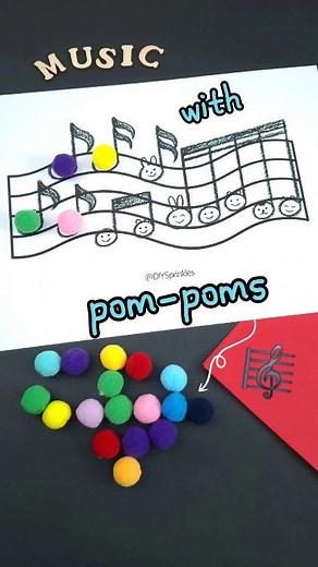 FUN Music with Pom-poms 🎶 SHARE & Follow us 🙌 #funny #entertainment #comedy #soundviral #shorts #viral #creativekids #trending #reels #music #foryou #comedy #kidsactivities | DIYSprinkles - Easy Crafts