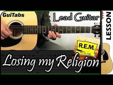 How to play LOSING MY RELIGION ✝ [Intro, Riff] - R.E.M. / GUITAR Lesson 🎸 / GuiTabs N°051 B