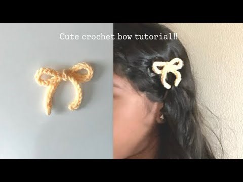 Begginer tutorial crochet bow ✨💛#crochet#begginer tutorial#cute ౨ৎ
