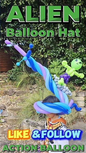 Alien Balloon Hat 2.0 by Action Balloon #ufoキャッチャー #balloonart #aliens