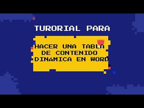 ¿CÓMO HACER UNA TABLA DE CONTENIDO DINÁMICA EN WORD?