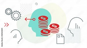 Financial Advisor - Professional Roles - Animated Illustration as MP4 File