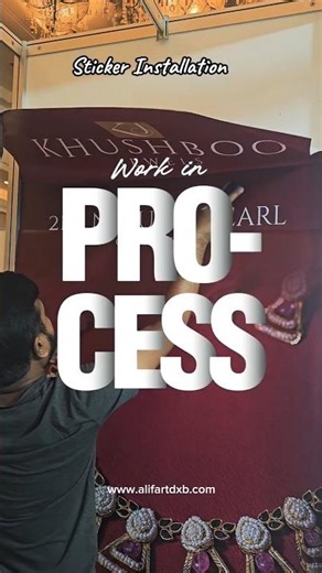 Sticker Installation for Exhibition Booth 🚀 #EventBranding #DubaiExhibitions #stickerprinting #dubai