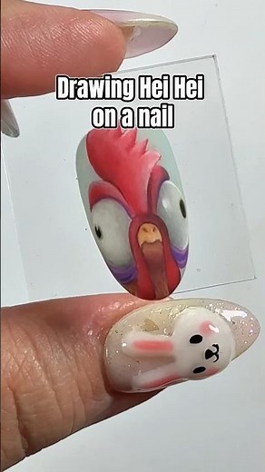 Watch Me Paint Hei Hei Nail Art 🐓 #heihei #moana #disney
