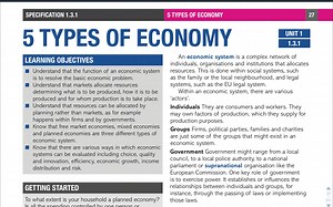 Chapter 5: Types of economy /Edexcel A-Level Economics/爱德思经济