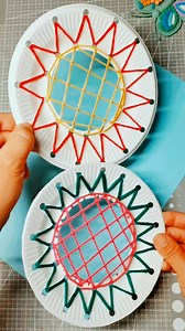 paper plate string art design #paper #plate #string #art #design #craft #diy #creative #handmade #tutorial #simple #ornament #recycle #decoration #project | paper craft ideas