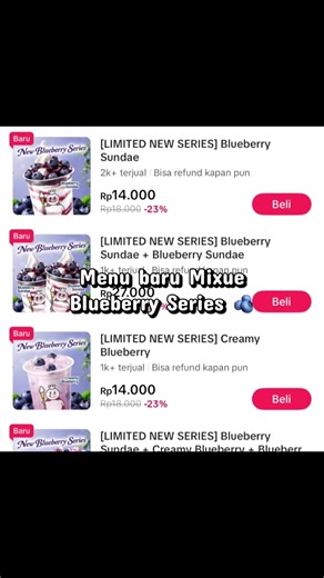 Mixue Blueberry Series: Menu Baru Mixue Indonesia