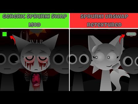 Generic Sprunki Swap Mod Vs Sprunki Unswap Retextured | Comparision Video #sprunki #incredibox