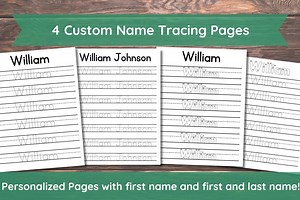 Custom Name Tracing Sheet Handwriting Practice Personalized Name Trace Handwriting Worksheet Printable Handwriting Page Kids Name Writing - Etsy