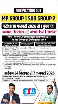 GROUP 1 SUB GROUP 2 NOTIFICATION 2025 | GROUP 1 SUB GROUP 2 VACANCY | GROUP 1 SUB GROUP 2 SYLLABUS