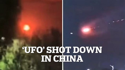 Footage appears to show 'UFO' shot down in eastern China