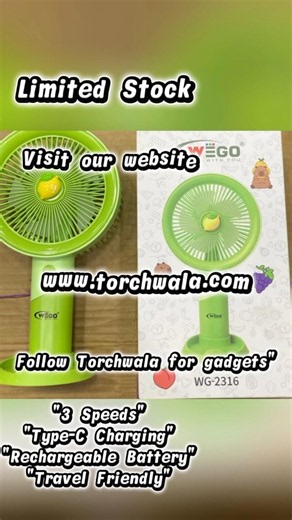 🔥 Mini Rechargeable Fan with 3 Speed Modes! #Shorts