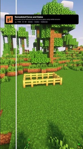 Best Minecraft Fence And Gates Resource Pack: Remodeled Fence and Gates #minecraft #shorts #mc
