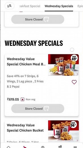 KFC Wednesday special meals | 50% off on Wednesday ‪@kfc‬ #kfc #nonveg #trending #offers