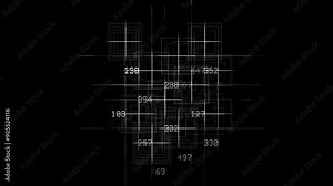 Digital grid animation overlay abstract technology effect ,Futuristic grid pattern .
