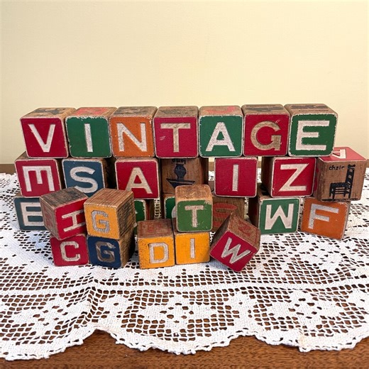 29 Antique Wooden Toy Letter Blocks Letters C1920s Baby Children ABC - Etsy