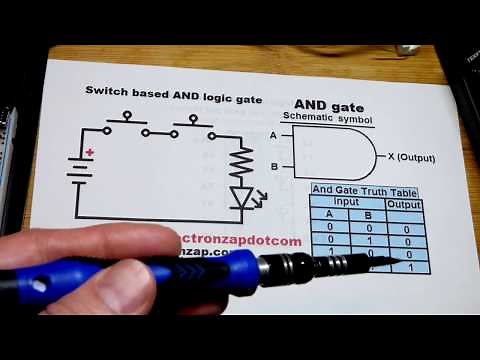 Quick AND gate using push button switches electronics demonstration circuit by electronzap