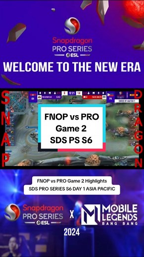 FNOP vs PRO Game 2 Highlights SDS PRO SERIES S6 DAY 1 ASIA PACIFIC #mlbb #mobilelegends #mobilelegendsbangbang #snapdragonproseries #snapdragon