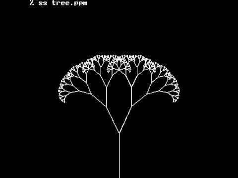 Drawing recursive "fractal" trees in BCPL with Turtle Graphics