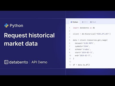 How to request historical market data using Python | Databento